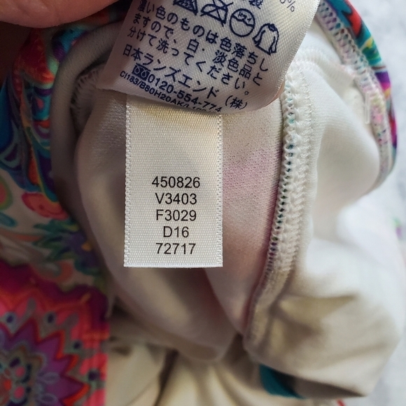 Lands'‎ End Swimsuit Girls 14 Paisley 1 piece Blue Pink Halter Beach - Picture 6 of 8